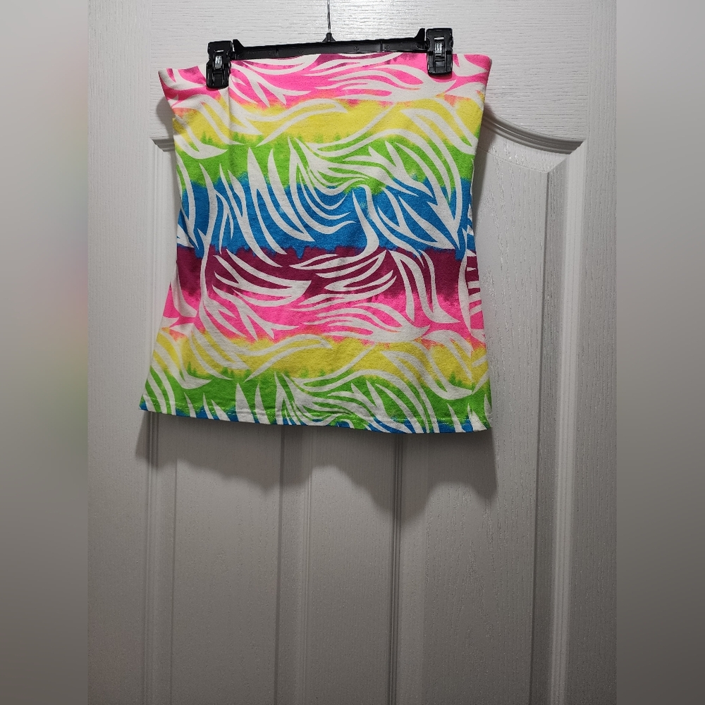 No Boundaries Neon Strapless Tank Top
